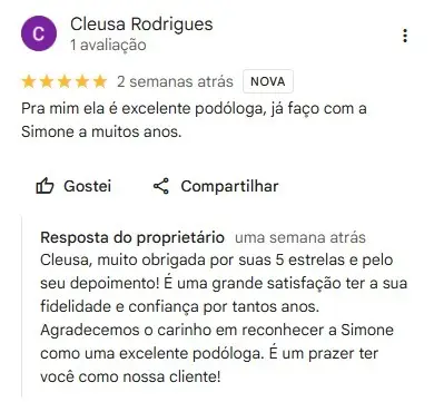 avaliação do perfil google